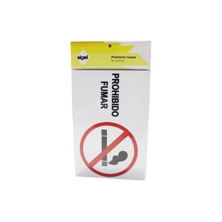 Señalización "Prohibido Fumar" 22.8X15.2 Cm. Sigel