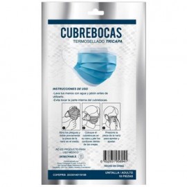 Cubrebocas Tricapa 10pz