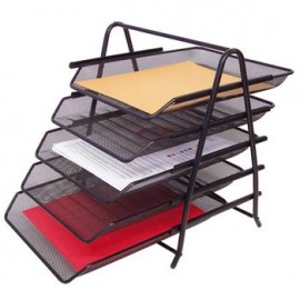 Charola Carta/Oficio Officemax 5 Niveles Mesh negro