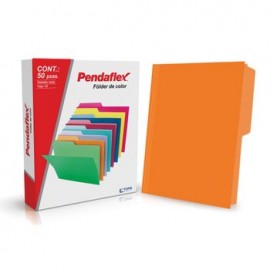 Folder Naranja Carta Pendaflex 50 Pz Doble Tonalidad