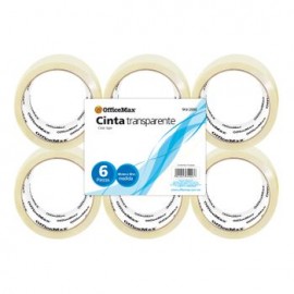CINTA EMPAQUE TRANSPARENTE OMX 48MMX50M CON 6 piezas