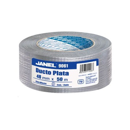 CINTA PARA DUCTOS COLOR PLATA 48MMX50 M PIEZA