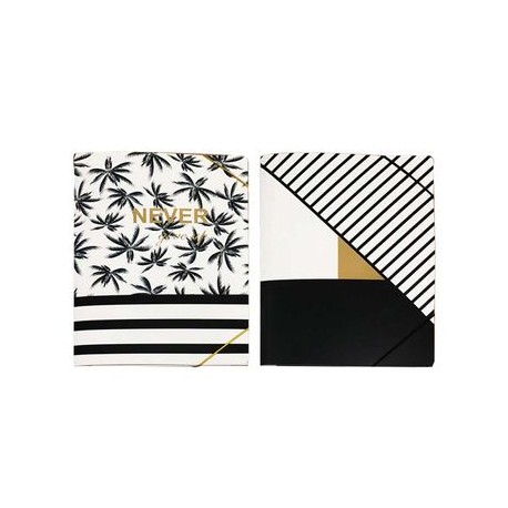 Folder Vertical con Diseño Blanco y Negro