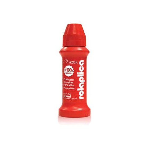 Tinta para Sellos Azor Rolaplica 60 ml Rojo