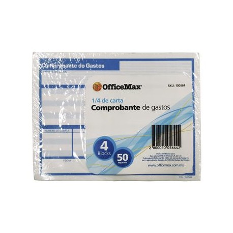 Comprobante de gastos 1/4 carta,4 blocks