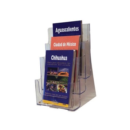 Portarevistas Acrílico 3 Niveles Para Mostrador o Pared OMX