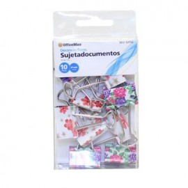 SUJETADOCUMENTOS DE 25MM DISEO FASHION FLORALES CON 10piezas