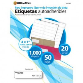 Etiqueta Blanca4 X 1" Omxpaq Con 50 Hojas 1000Piezas