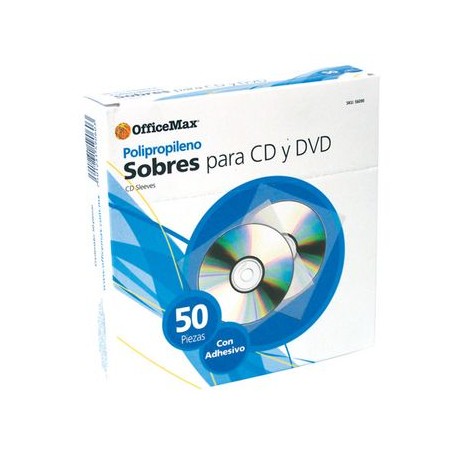 Sobre Para CD OfficeMax Polipropileno Caja 50 Piezas