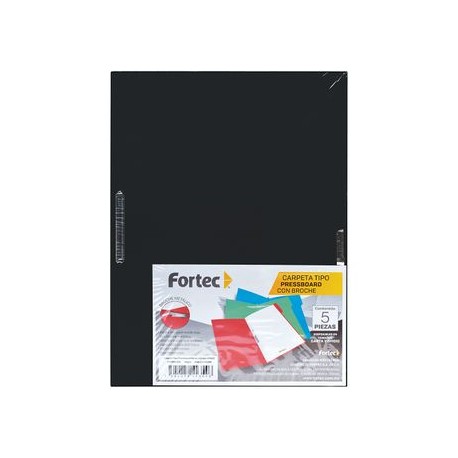 Carpeta Tipo  Pressboard Broche 8cm OFICIO NEGR COL C/5
