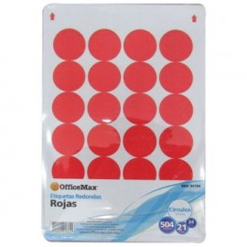 Etiquetas redondas rojas 1.9 cm 50 4 piezas OMX