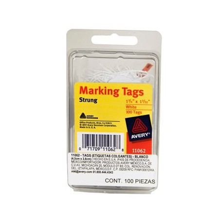 Etiqueta Blanca Cuadrada Colg Cordon Blanco 4.4X2.8Cm 10 0 Pz