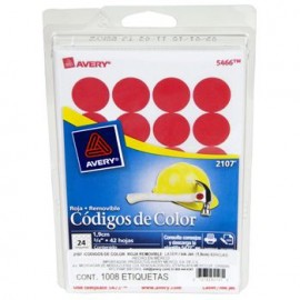 ETIQUETA ADHESIVA CIRCULAR ROJA 3/4" 816PZ