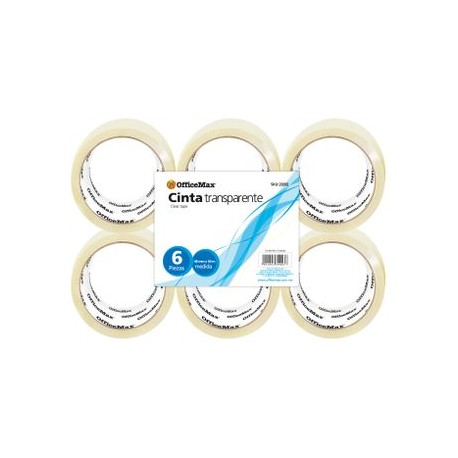 CINTA EMPAQUE TRANSPARENTE OMX 48MMX50M CON 6 piezas