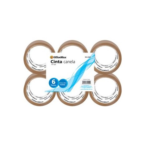 CINTA CANELA OMX 48MMX50M PAQUETE CON 6 PIEZAS