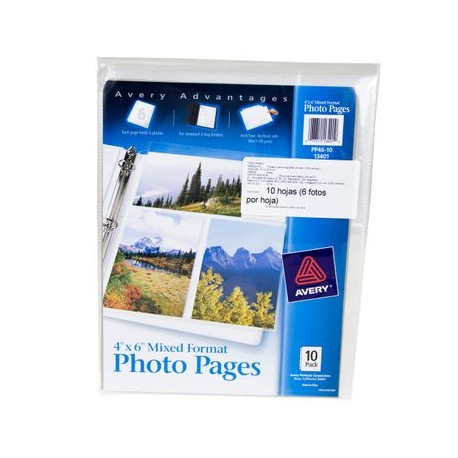 PROTECTOR DE FOTOGRAFIAS MIXTO 10 PZ AVERY