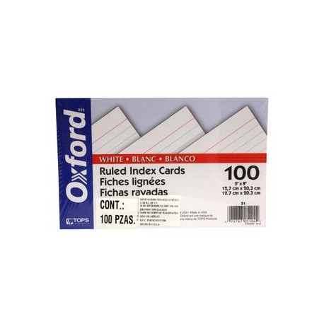 Tarjeta 5X8 Rayada Pqte Con 100