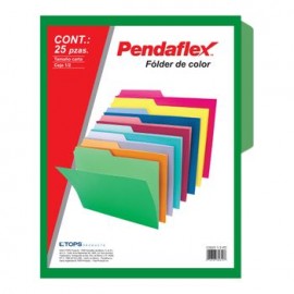 FOLDER VERDE CARTA PENDAFLEX 25PZ DOBLE TONALIDAD