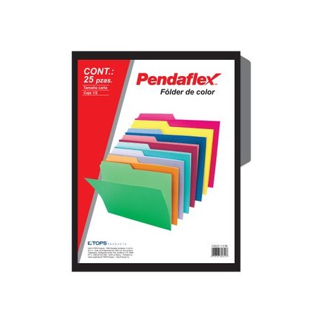 FOLDER NEGRO CARTA PENDAFLEX 25PZ DOBLE TONALIDAD