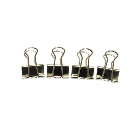 SUJETADOCUMENTOS 19MM, 40 HOJAS CAJA con 12 ACABADO INOXIDABLE