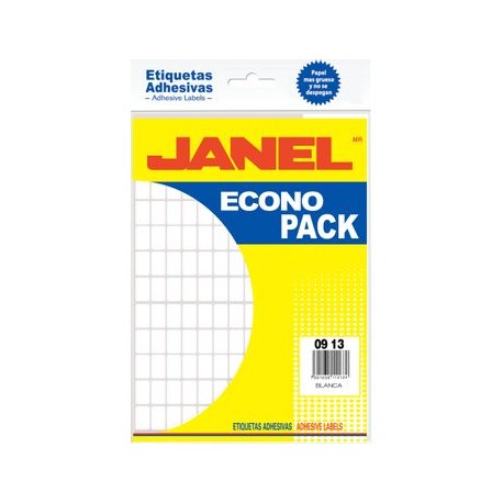 Etiqueta Blanca Econopack 9X13 2160Pza/Pqte Janel