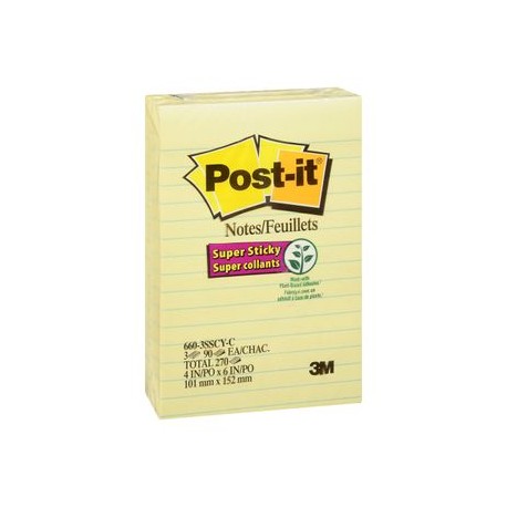 NOTAS AMARILLAS RAYADAS 10.20X15.20 CM con 100 HJS