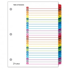 SEPARADOR ALFABETICO A-Z ONE STEP CEJAS MULTICOLOR