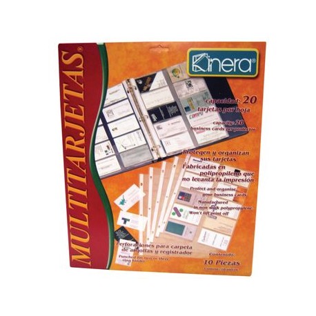 Protector De Tarjetas Kinera 10 Hojas