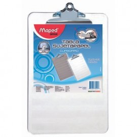 TABLA AGARRAPAPEL CARTA TRANSPARENTE CON CLIP MAPED