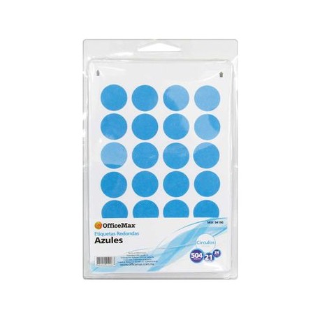 Etiquetas redondas azules 1.9 cm 50 4 piezas Officemax
