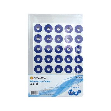 Refuerzo para carpeta vinil color azul 210 piezas OMX
