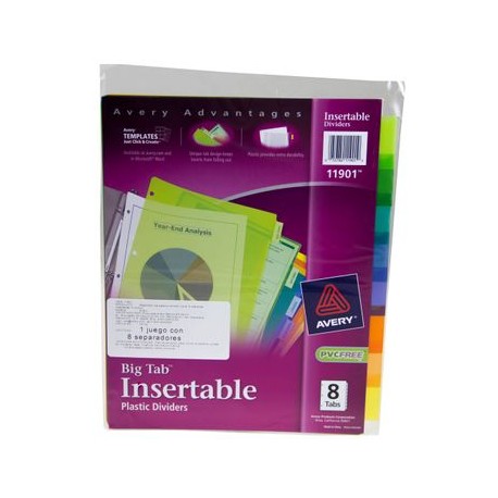 SEPARADOR 8 DIVISIONES Pestañas A COLORS DURABLE AVERY
