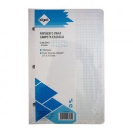 Hojas P/Carpeta Sigel tamaño Esquela Cuadro Grande 10 0 Hojas