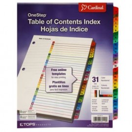 SEPARADOR 31 DIVISIONES Pestañas MULTICOLOR ONESTEP