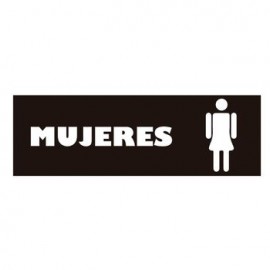 Señalización "Baños Mujeres" 23X7.5 cm. Sigel