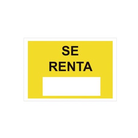 Señalización Se Renta 34x50 cm. Sigel