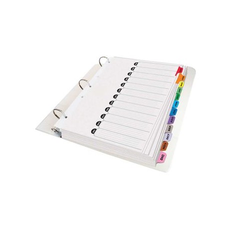 Separador 12 divisiones en colores Officemax con refuerzo