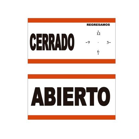 Señalización "Abierto-Cerrado" 29x15cm Sigel