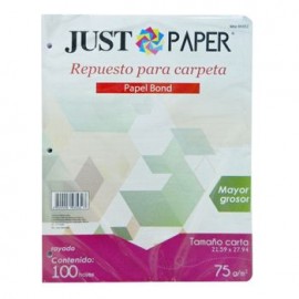 HOJAS PARA CARPETA 75 G RAYA JUST PAPER