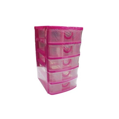 Mini Cajonera Escritorio 5 Niveles Rosa/Azul