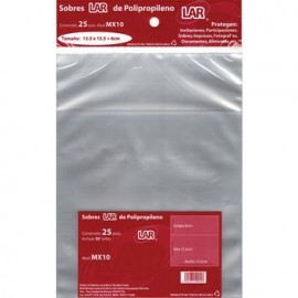 Sobre Transparente Celofan 15,5X 15 5 Pqte 25 piezas