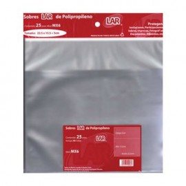 Sobre Transparente Celofan 22,5X15 5 Pqte 25 piezas LAR
