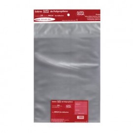 Sobre Transparente Celofan 22.5X29 Pqte 25 piezas LAR