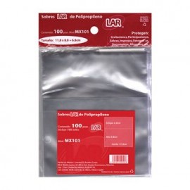 Sobre Transparente Celofan 11,8X8 8 Pqte 10 0 piezas LAR