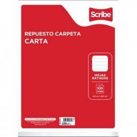 Hojas para Carpeta Scribe Tamaño Carta Raya 10 0 Hojas