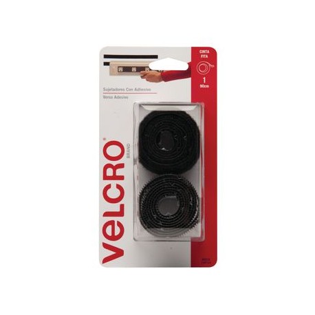 Cinta Sujetadora Velcro 90 x1.9cm 1 juego negro