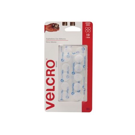 Circulos Sujetadores Velcro 1.5cm diametro 10 juegos blancos