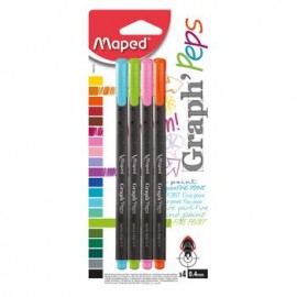 ROTULADOR FINO GRAPH PEPS FANCY 4 piezas