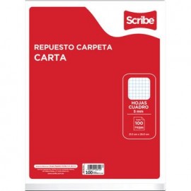 Hojas Para Carpeta Scribe Tamaño Carta Cuadro Chico 10 0 Hojas