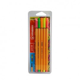 Rotulador Point Neon Con 5 Pz
